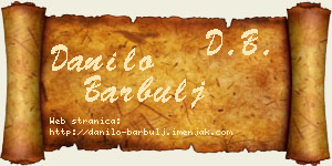 Danilo Barbulj vizit kartica